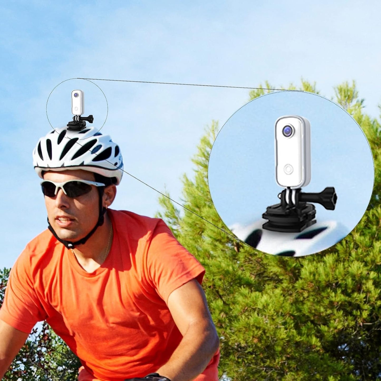 C100 Small Action Camera, Weighs 1 Oz, 1080P 30FPS Waterproof Sports Video Wifi 15MP Cameras with Wearable Accessories for Travel, Sports, Vlog(White)