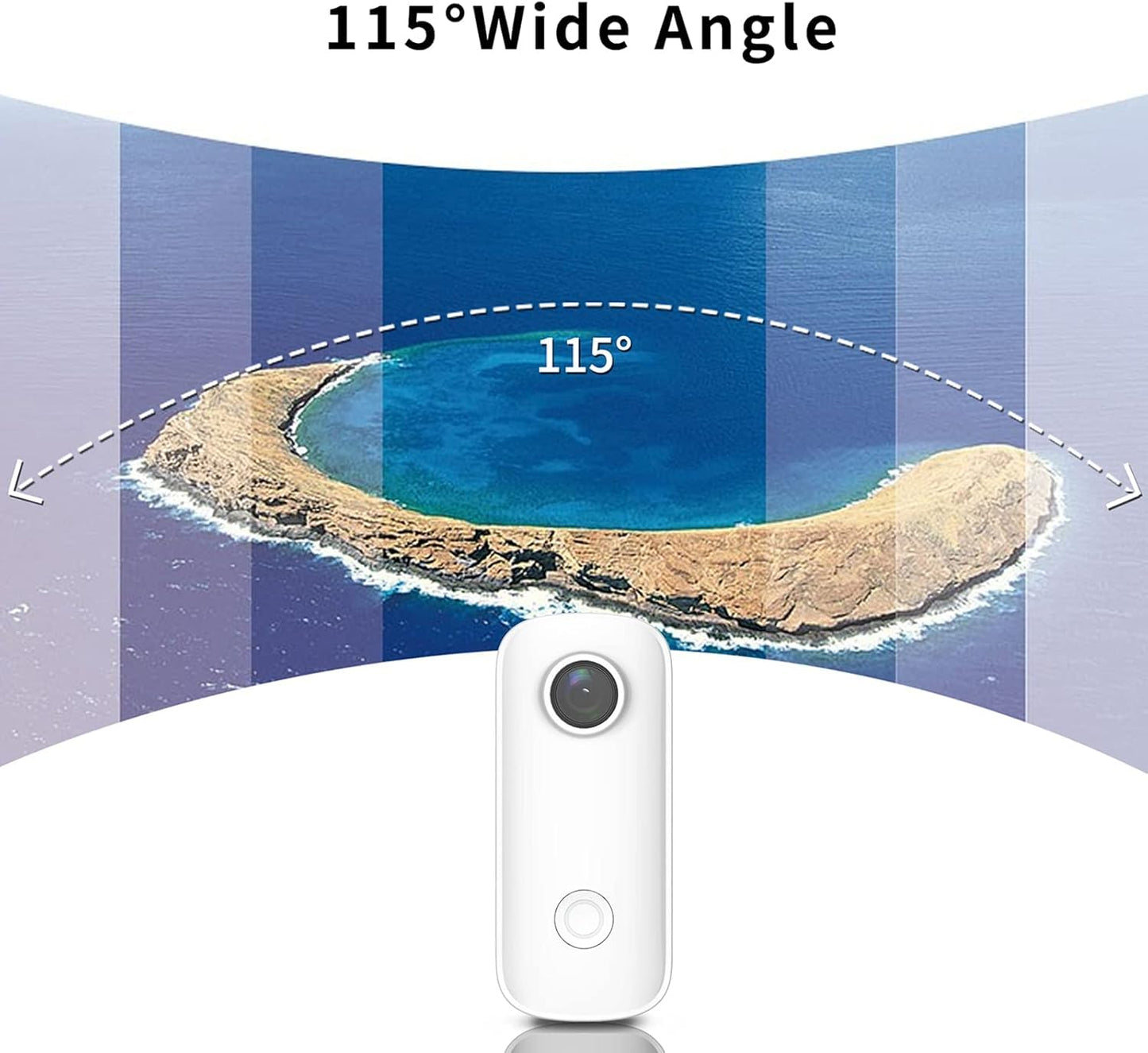 C100 Small Action Camera, Weighs 1 Oz, 1080P 30FPS Waterproof Sports Video Wifi 15MP Cameras with Wearable Accessories for Travel, Sports, Vlog(White)