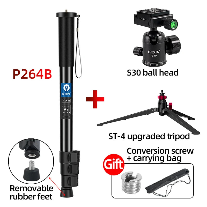 Lightweight Monopod Aluminium DSLR Camera Tripod Camera Mount Adapter Support Monopod for Nikon Sony Camera