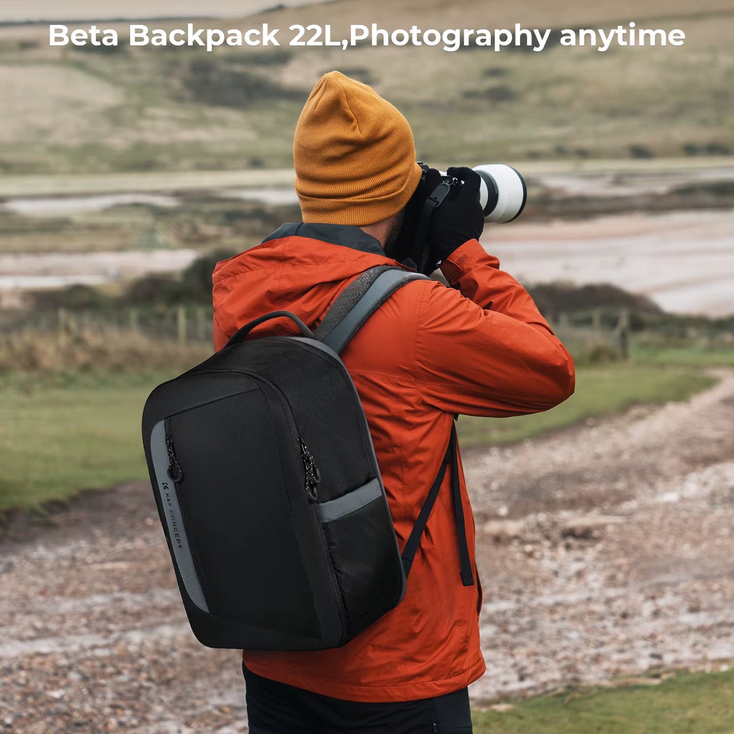 22L Camera Backpack Photography Bag Waterproof Large Capacity Camera Bag with Raincover for DSLR Camera