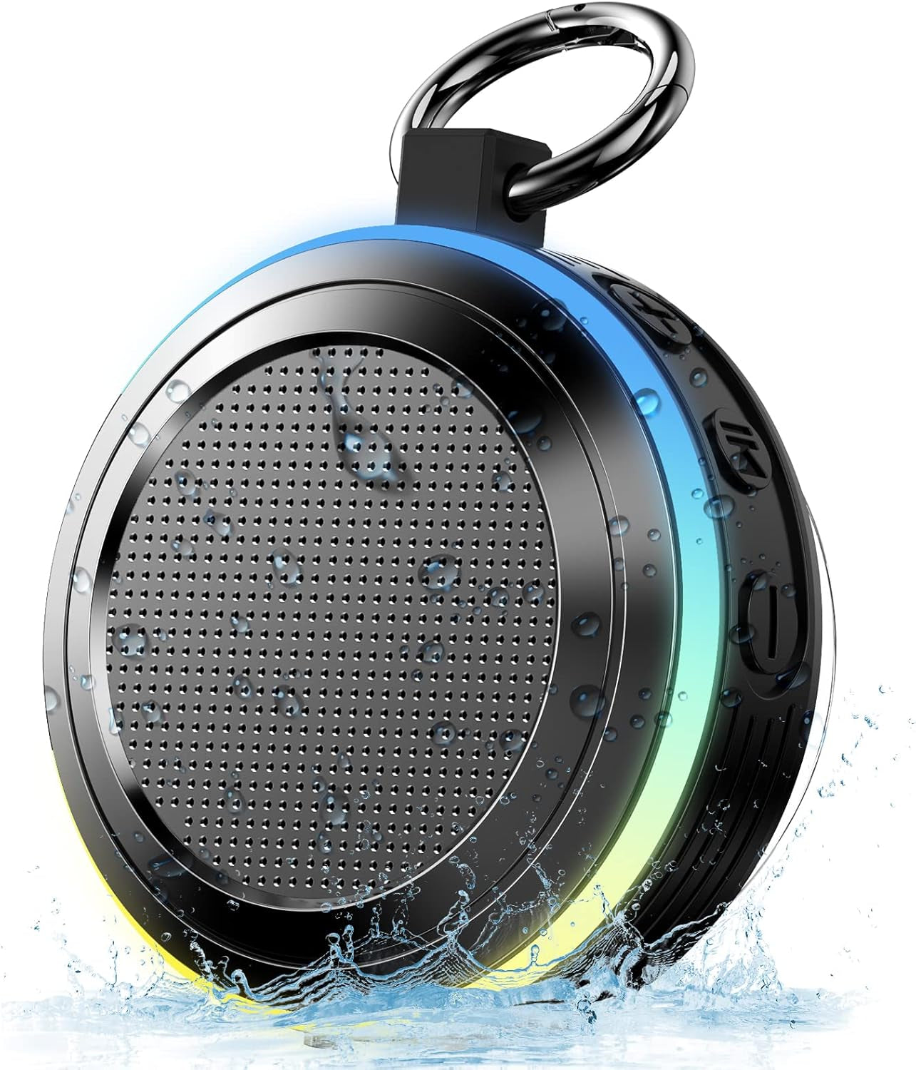 Bluetooth Shower Speaker, Portable Speaker with Subwoofer, IPX7 Waterproof Wireless Speaker, Mini Speaker Stereo with Suction Cups Hook for Beaches, Hiking, Camping, Swimming, Pool Parties