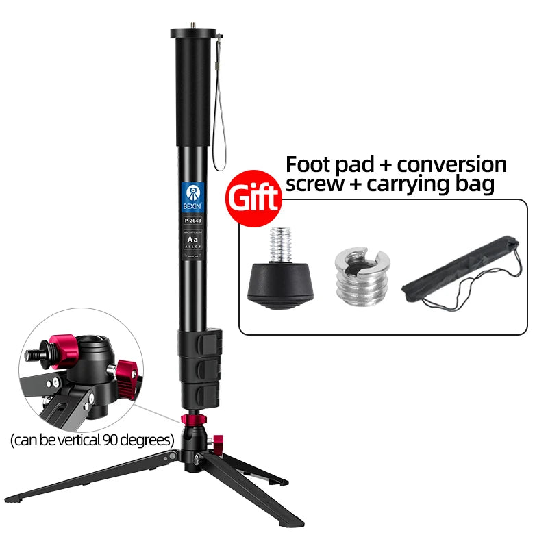 Lightweight Monopod Aluminium DSLR Camera Tripod Camera Mount Adapter Support Monopod for Nikon Sony Camera