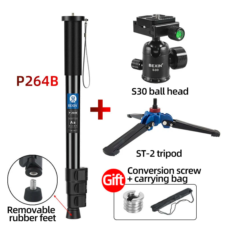 Lightweight Monopod Aluminium DSLR Camera Tripod Camera Mount Adapter Support Monopod for Nikon Sony Camera
