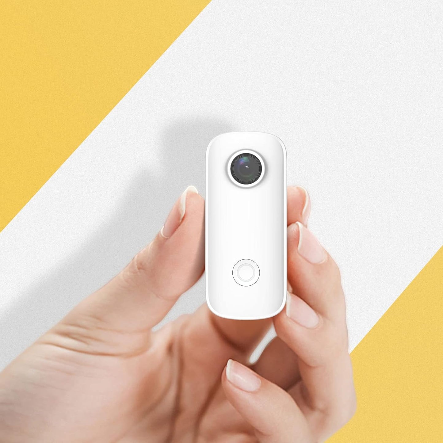 C100 Small Action Camera, Weighs 1 Oz, 1080P 30FPS Waterproof Sports Video Wifi 15MP Cameras with Wearable Accessories for Travel, Sports, Vlog(White)