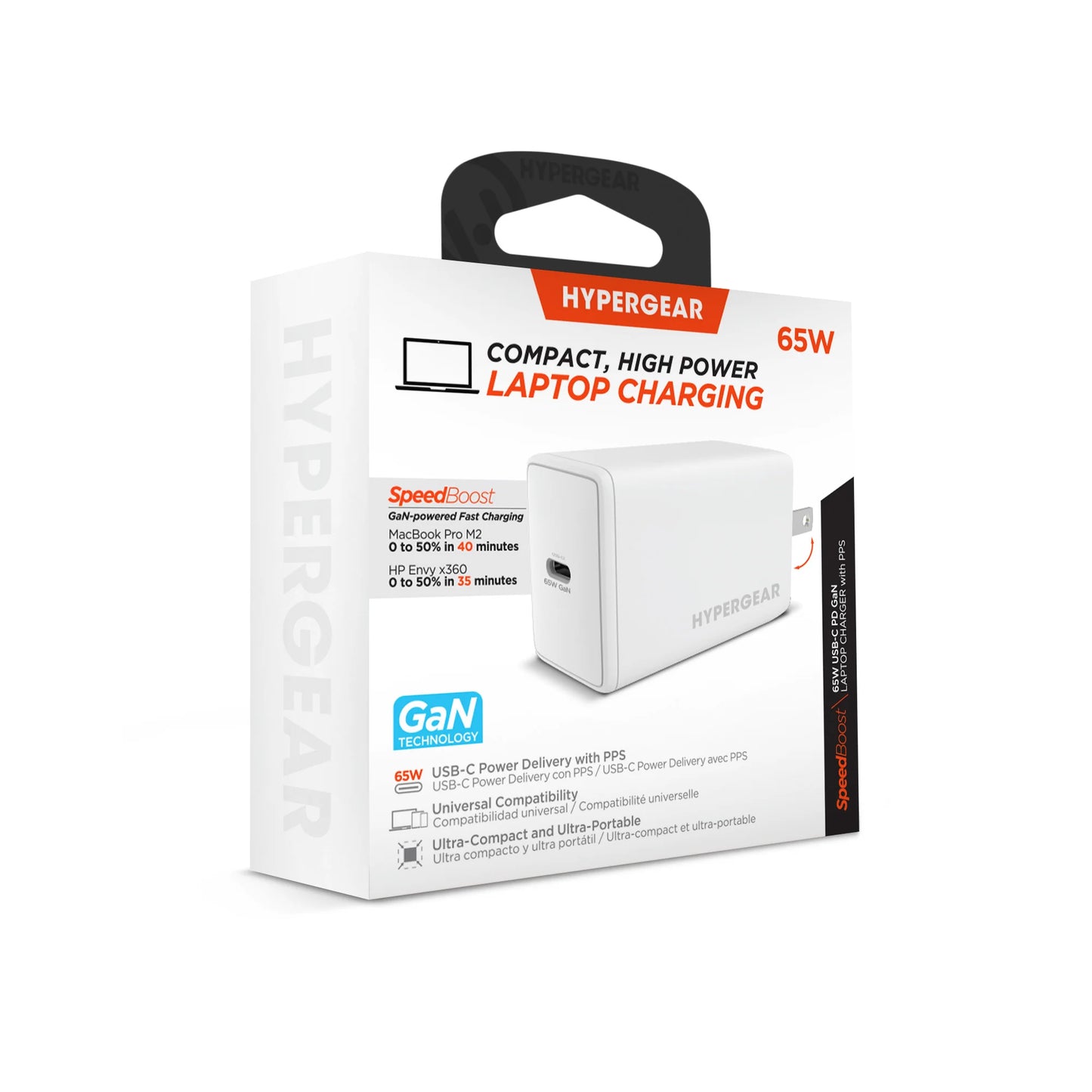 Hypergear Speedboost 65W USB-C PD PPS Gan Laptop Charger