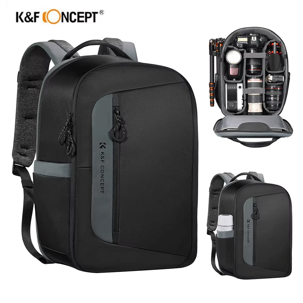 22L Camera Backpack Photography Bag Waterproof Large Capacity Camera Bag with Raincover for DSLR Camera