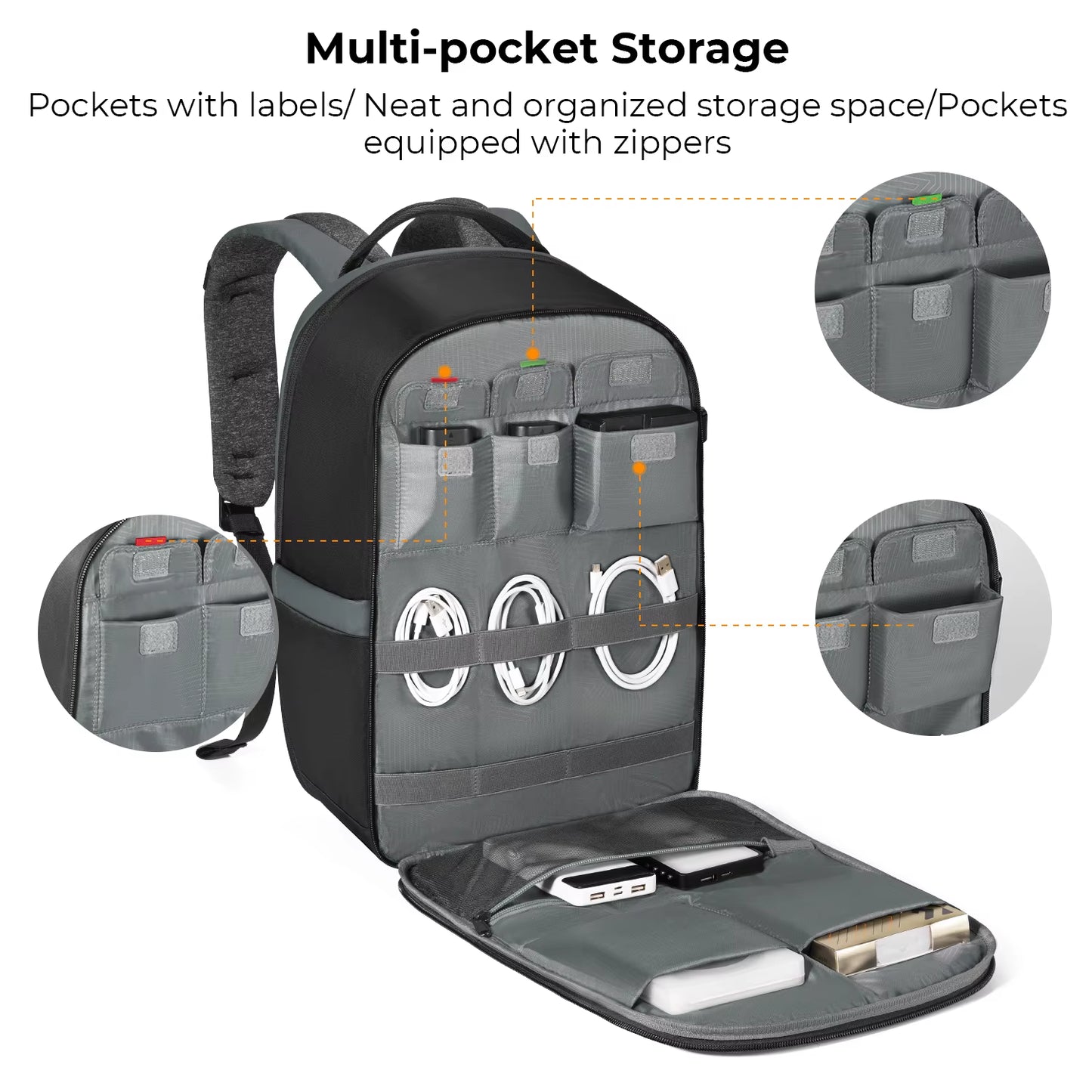 22L Camera Backpack Photography Bag Waterproof Large Capacity Camera Bag with Raincover for DSLR Camera