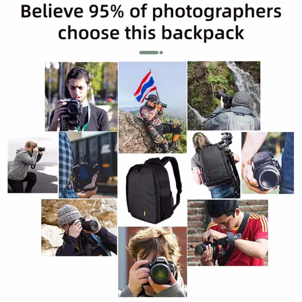 Multi-Functional Outdoor Camera Backpack Video Digital Shoulder Camera Bag Waterproof Camera Photo Bag Case for DSLR Sony