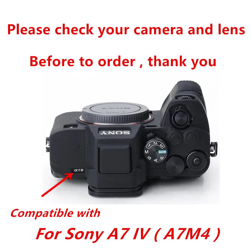 A7M4 Silicone Armor Skin Case Body Cover Protector Mirrorless Camera Bag for Sony A7 IV A7IV ILCE-7M4