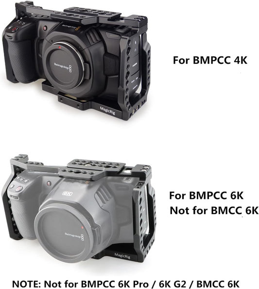 BMPCC 4K /BMPCC 6K Camera Cage with Cold Shoe for Blackmagic Design Pocket Cinema Camera 4K & 6K