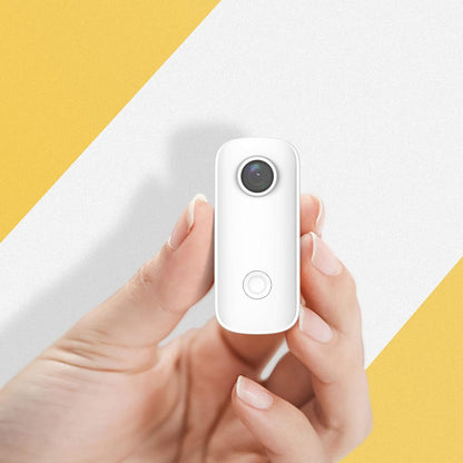 C100 Small Action Camera, Weighs 1 Oz, 1080P 30FPS Waterproof Sports Video Wifi 15MP Cameras with Wearable Accessories for Travel, Sports, Vlog(White)