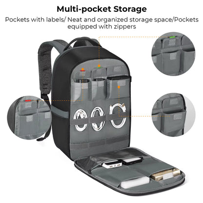 22L Camera Backpack Photography Bag Waterproof Large Capacity Camera Bag with Raincover for DSLR Camera